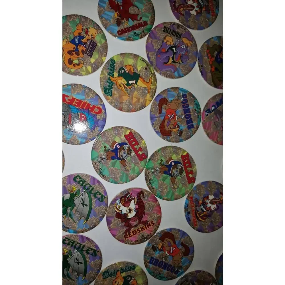 Vintage 1990's NFL Football Pogs Milk Caps Boink Street Cafe